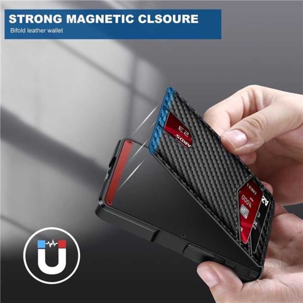 Wallet for Men, Mens Minimalist Wallet 9-13 Cards, Slim Compact Wallet with - Picture 6 of 7